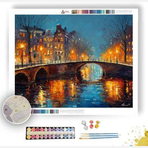 AMSTERDAM BRIDGE DUSK - Paint by Numbers Full Kit
