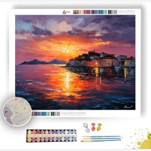 GREEK ISLAND SUNRISE - Paint by Numbers Full Kit