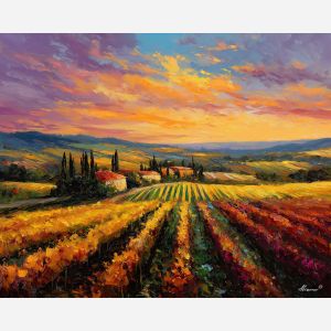 istria vineyards,croatia countryside,oil painting,afremov style