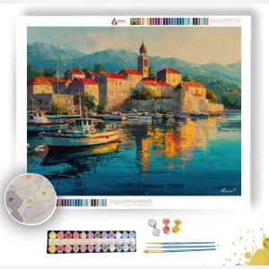 KORCULA HARBOR MORNING - Paint by Numbers Full Kit