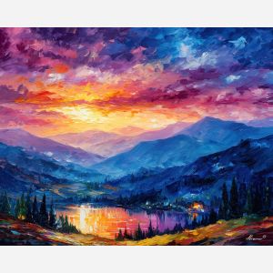 crystal highlands,fantasy terrain,glowing crystals,oil painting,afremov style