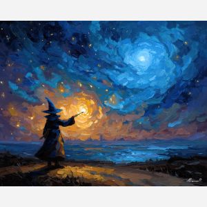 spellweaver fantasy,horizon magic,oil painting,afremov style