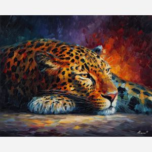 fantasy leopard,twilight savanna,oil painting,afremov style