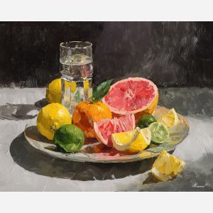 fresh, plate, palette knife, oil painting, impasto, thick pigment, layered surface, scraped paint, textured strokes, expressive surface, material depth, hand painted, visual balance, atmospheric, color interaction, paint ridges, manual technique