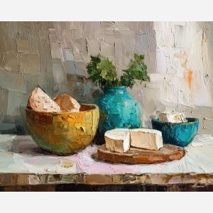 simple, ritual, palette knife, oil painting, impasto, thick pigment, layered surface, scraped paint, textured strokes, expressive surface, material depth, hand painted, visual balance, atmospheric, color interaction, paint ridges, manual technique