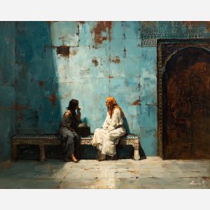 muted, private, moment, palette knife, oil painting, impasto, thick pigment, layered surface, scraped paint, textured strokes, expressive surface, material depth, hand painted, visual balance, atmospheric, color interaction, paint ridges, manual technique