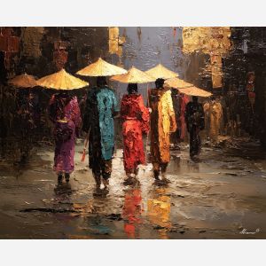 still, golden, moment, palette knife, oil painting, impasto, thick pigment, layered surface, scraped paint, textured strokes, expressive surface, material depth, hand painted, visual balance, atmospheric, color interaction, paint ridges, manual technique