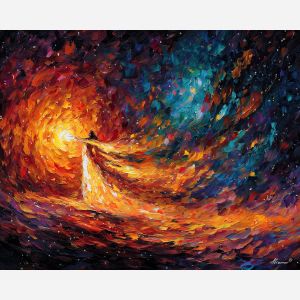 aether elemental,celestial guardian,oil painting,afremov style