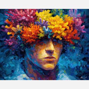 underwater royalty,magical being,oil painting,afremov style