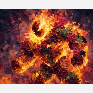 lava elemental,fantasy being,oil painting,afremov style