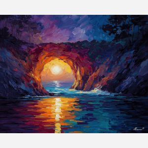 underwater bridge,magical currents,oil painting,afremov style