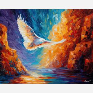 air elemental bird,sky magic,oil painting,afremov style