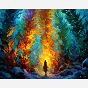 underwater guardian,kelp forest,fantasy sea,oil painting,afremov style
