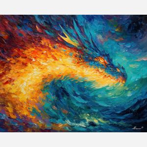fire water elemental,leviathan fantasy,oil painting,afremov style