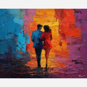 still, bond, palette knife, oil painting, impasto, thick pigment, layered surface, scraped paint, textured strokes, expressive surface, material depth, hand painted, visual balance, atmospheric, color interaction, paint ridges, manual technique