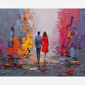 tender, presence, palette knife, oil painting, impasto, thick pigment, layered surface, scraped paint, textured strokes, expressive surface, material depth, hand painted, visual balance, atmospheric, color interaction, paint ridges, manual technique