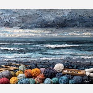 tactile, loose, strand, palette knife, oil painting, impasto, thick pigment, layered surface, scraped paint, textured strokes, expressive surface, material depth, hand painted, visual balance, atmospheric, color interaction, paint ridges, manual technique