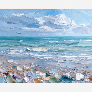 clear, light, color, palette knife, oil painting, impasto, thick pigment, layered surface, scraped paint, textured strokes, expressive surface, material depth, hand painted, visual balance, atmospheric, color interaction, paint ridges, manual technique