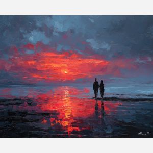 held, gentle, silence, palette knife, oil painting, impasto, thick pigment, layered surface, scraped paint, textured strokes, expressive surface, material depth, hand painted, visual balance, atmospheric, color interaction, paint ridges, manual technique