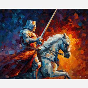 light knight,glowing armor,fantasy art,oil painting,afremov style