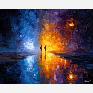 light versus dark,dual magic,fantasy contrast,oil painting,afremov style