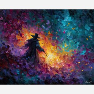 dark mage,shadow bloom,fantasy magic,oil painting,afremov style