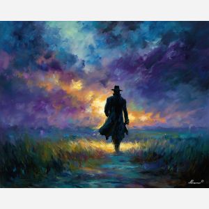 light magic traveler,fantasy journey,oil painting,afremov style