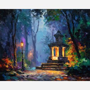 dark shrine,shadow magic,fantasy architecture,oil painting,afremov style