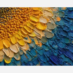 still, form, palette knife, oil painting, impasto, thick pigment, layered surface, scraped paint, textured strokes, expressive surface, material depth, hand painted, visual balance, atmospheric, color interaction, paint ridges, manual technique