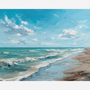 windy, quiet, light, palette knife, oil painting, impasto, thick pigment, layered surface, scraped paint, textured strokes, expressive surface, material depth, hand painted, visual balance, atmospheric, color interaction, paint ridges, manual technique