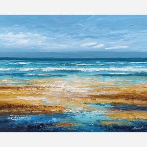 wide, distance, palette knife, oil painting, impasto, thick pigment, layered surface, scraped paint, textured strokes, expressive surface, material depth, hand painted, visual balance, atmospheric, color interaction, paint ridges, manual technique