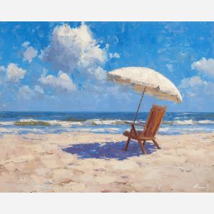 early, empty, afternoon, palette knife, oil painting, impasto, thick pigment, layered surface, scraped paint, textured strokes, expressive surface, material depth, hand painted, visual balance, atmospheric, color interaction, paint ridges, manual technique