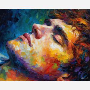 inner peace,calm portrait,oil painting,afremov style