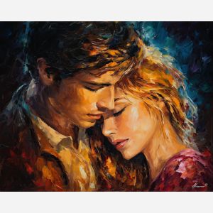 empathy portrait,compassion emotion,oil painting,afremov style