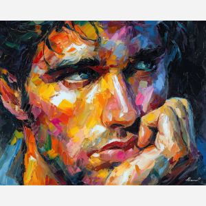 vulnerable portrait,emotional honesty,oil painting,afremov style