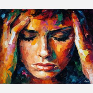 sad emotion,subtle sorrow,portrait,oil painting,afremov style