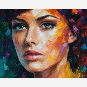 resilience portrait,quiet power,oil painting,afremov style