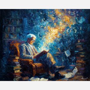 arcane scholar,magic portrait,oil painting,afremov style