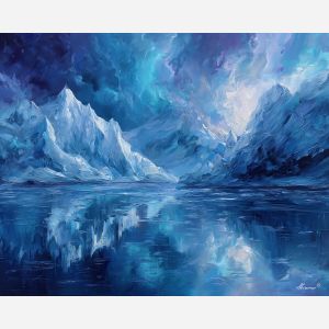 ice magic portrait,oracle figure,oil painting,afremov style