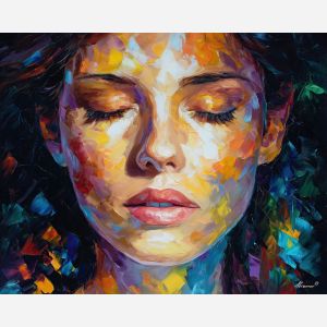 mystic portrait,inner magic,oil painting,afremov style