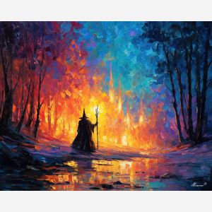 rune magic portrait,guardian,fantasy art,oil painting,afremov style