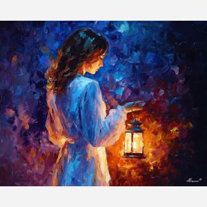 guide portrait,light magic,oil painting,afremov style