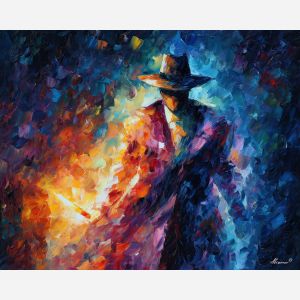 shadow magic portrait,fantasy sorcerer,oil painting,afremov style