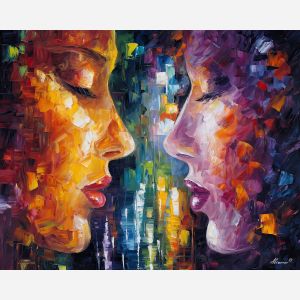 abstract emotion,restrained palette,oil painting,afremov style