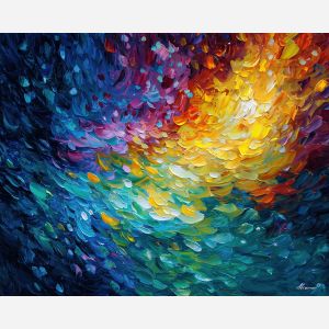 abstract movement,emotional flow,oil painting,afremov style