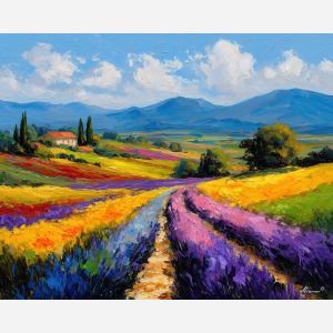 open countryside,horizon view,oil painting,afremov style