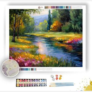 RIVER THROUGH MEADOW - Paint by Numbers Full Kit