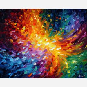 abstract harmony,emotional balance,oil painting,afremov style