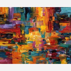 abstract rhythm,slow movement,oil painting,afremov style