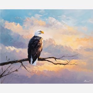 eagle bird of prey,oil painting,afremov style
